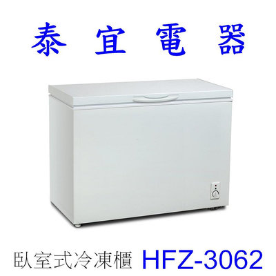 【泰宜電器】HERAN禾聯 HFZ-3062 300L 臥式冷凍櫃【另有 HFZ1861 / HFZ1761F 】