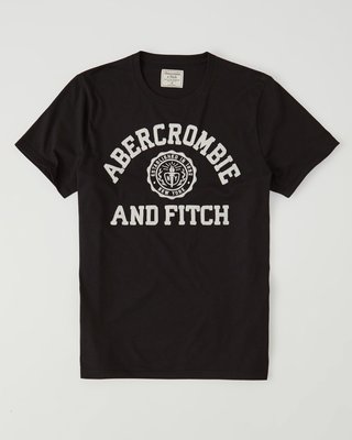 【A&F男生館】☆【Abercrombie&Fitch徽章刺繡短袖T恤】☆【AF008B1】(XS-S-M)