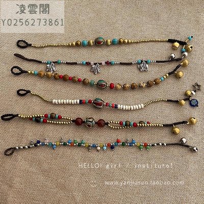 復古藏珠手鏈女新中式民族風手工串珠天然石手串小眾設計編織手繩凌雲閣手環