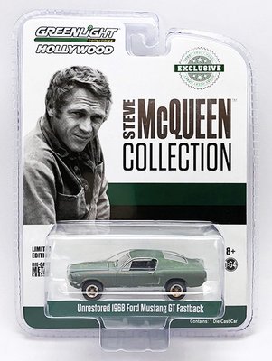 【秉田屋】現貨 Greenlight Ford 福特 Mustang 野馬 GT Fastback 舊化塗裝 1/64