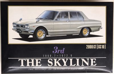義峰~日本 AOSHIMA 1/24 SKYLINE 3th 2000GT 絕版精緻 汽車模型(老模型)