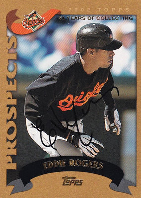2014年爆米花夏季聯盟年度最佳二壘手~台灣電力艾迪 Eddie Rogers 2002年美國職棒大聯盟親筆簽名限量新人卡