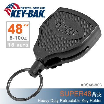 【angel 精品館 】美國KEY BAK SUPER48 Heavy Duty 48"伸縮鑰匙圈(背夾款)