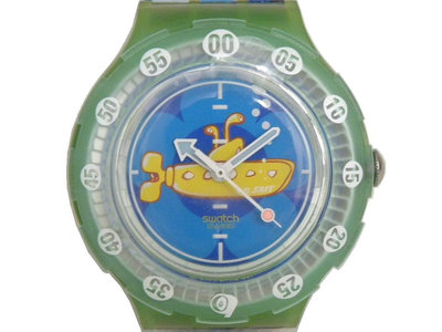 [專業] 石英錶 [SWATCH S750]  SWATCH 黃色潛水艇 [藍色面]軍/中性錶