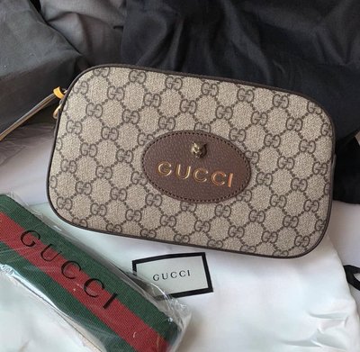 ［非現貨 ］下單英國採購 直郵台灣✈️  Gucci GG Supreme messenger bag PVC 防水布 虎頭 相機包 綠紅綠背帶