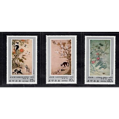 朝鮮郵票 1978年 古代名畫(《貓和小狗》等，中國畫) 3全