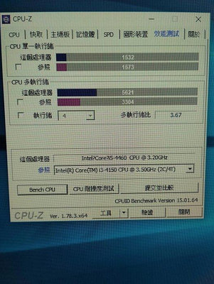 效能不錯(1150腳位) i5-4460處理器(大容量快取6M 快取) 最高 3.40 GHz