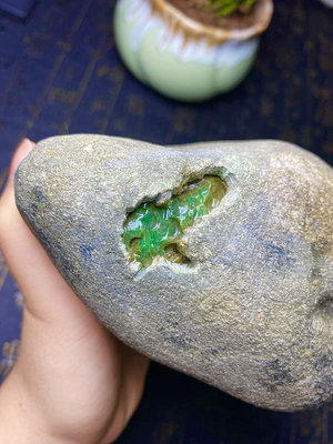 老莫西沙黃夾綠手鐲料翡翠原石，1.65公斤，皮殼老，翻沙細， 529