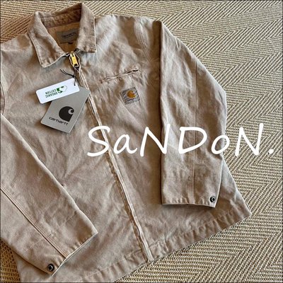 SaNDoN x『 Carhartt WIP』蠟筆洗舊色超美復古五金設計翻領外套夾克 SLY 230306