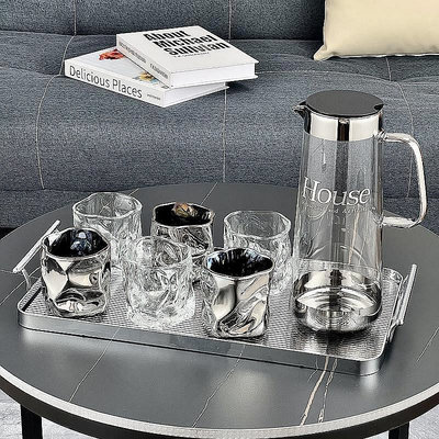 水具玻璃杯水壺套裝茶杯水杯客廳家用喝水杯子輕奢高級感待客杯具