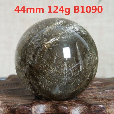 光水晶工阿賽斯特萊 44mm天然水晶球擺件黑髮晶球 梅爾卡巴揚升球柱千層金字塔冥想第三眼招財擺飾清除負面能量