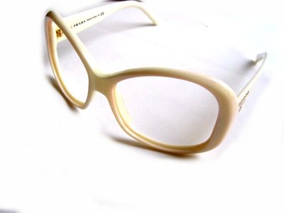 PRADA 真品 米白色太陽眼鏡架 /鏡框 出清