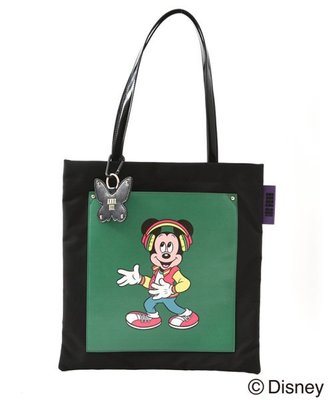【限時代購】全新日本專櫃ANNA SUI &amp; Disney聯名80年代DISCO!場景扣式手提包/肩背包(綠/紫色)