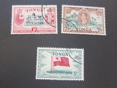 【雲品5】湯加Tonga 1951 Sc 95-6,98 FU 庫號#BP14 72065