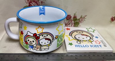 龍廬-陶瓷製品-Hello Kitty仿琺瑯造型杯碗組附吸水杯墊-台灣openXhello kitty聯名款/只有一組