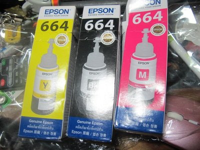 EPSON T664 664 原廠 紅 黃 黑 三色 墨水 連續供墨 適用L310 L565