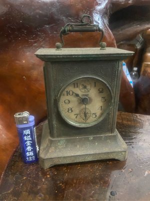 阿公的舊情人 早期 全銅製 發條鐘 鬧鐘 桌上鐘 古董時鐘 Lune Rouge 機械鐘