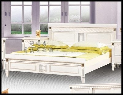 希臘古典白色實木優美典雅5尺雙人床架(另有6尺雙人床)✧棠云藝廊✧