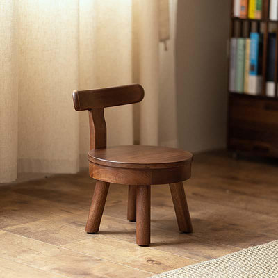 有清堂新中式實木凳子金絲柚木休閑凳茶凳家用簡約客廳凳旋轉椅