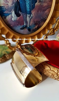 黑爾典藏西洋古董 ~ 美國古董大牌NAPIER 金色銀調 古埃及 摩登手環~Vintage 復古 老件 懷舊