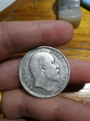 R019 1908年愛德華七世時期英屬印度1盧比銀幣，印度已
