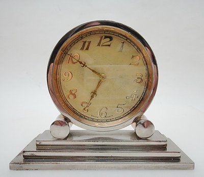 【timekeeper】  30年代瑞士製Art Deco風格八日15石機械鐘(免運)