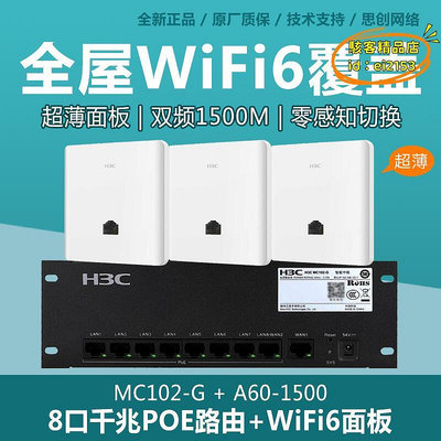 【現貨】優選H3C華三A60-1500無線面板AP 雙頻千兆家用無線WIFI6覆蓋路由器