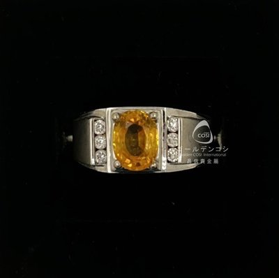 【GoldenCOSI】RR020 黃寶石 白K金 戒指 1.64錢