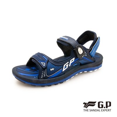 免運費 G.P 雙層舒適緩震兩用涼拖鞋G0791M藍色(SIZE:38-44)