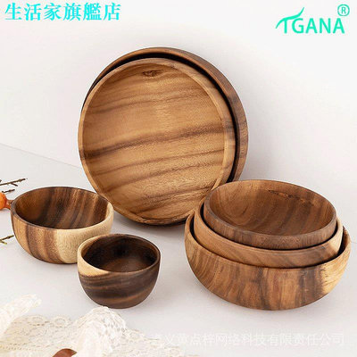 Tigana木碗 柚木碗 日式實木碗 相思木碗 木製碗 原木泡麵碗 日式碗 沙拉木碗 水果碗 隔熱飯碗 木頭碗-滿299發貨~