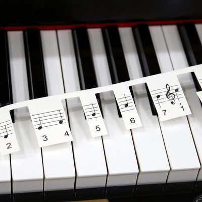 i88鍵G鋼琴鍵盤貼紙電鋼琴電子琴琴鍵貼五線譜簡譜音標符貼無2022小家家樂
