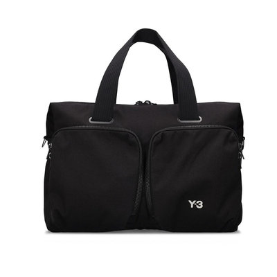 [全新真品代購-S/S24 新品!] Y-3 拉鍊口袋設計 刺繡LOGO黑色 托特包 / 旅行包 (Y3) 山本耀司