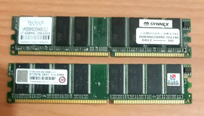 DDR 400 CL3 桌上型電腦記憶體 256MB和512MB (二片合售)