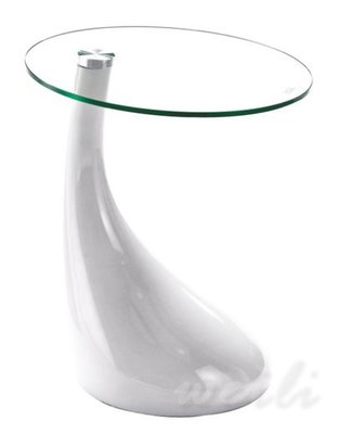 10A【新北蘆洲~偉利傢俱】塑鋼造型玻璃茶几(白色)-編號（A200-4）