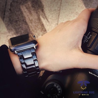 現貨熱銷-清爽陶瓷錶帶 適用於Apple Watch 8代陶瓷錶帶 蘋果手錶三珠錶帶 IWatch 1-8代通用 一珠錶