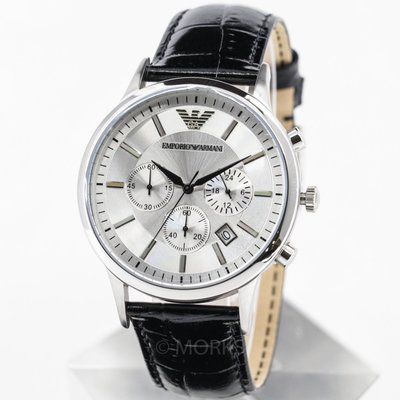 現貨 可自取 EMPORIO ARMANI AR2432 亞曼尼 手錶 43mm 三眼計時 皮錶帶 男錶女錶