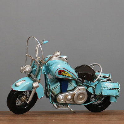 現貨創意擺件哈雷摩托車模型擺件 鐵藝工藝品男孩房間裝飾品 擺設 飾品