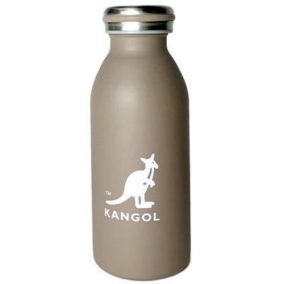 【AYW】KANGOL LOGO CUP 英國袋鼠 奶茶 環保 輕量止滑 不鏽鋼水瓶 保冷 保溫瓶 保溫杯 牛奶瓶 水壺