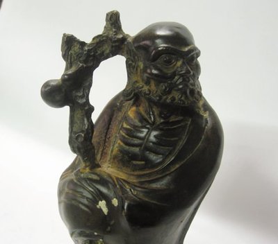 【藏家釋出】 早期收藏 ◎ 達摩老銅雕 ◎ 神態自然傳神‧頗具禪意《藏家朋友託拍》