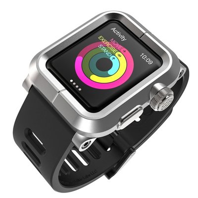 丁丁 Apple Watch series 1 錶帶 蘋果手錶一代專用 38/42mm 金屬保護殼 時尚簡約 矽膠手錶帶
