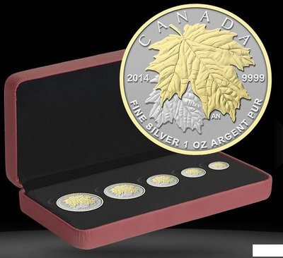 [現貨]加拿大 2014 紀念幣 鍍金楓葉紀念銀幣組 原廠原盒