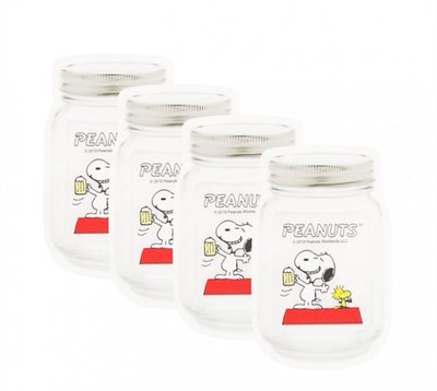 303生活雜貨館 Snoopy 史努比 SP-1541 瓶罐造型夾鏈袋-小(4入) 密封罐 4712977465411