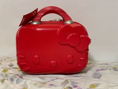 Hello Kitty 臉型硬殼手提箱肩背斜背行李箱化妝箱
