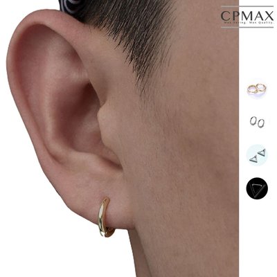 CPMAX 925純銀耳環 男士銀針 個性 情侶耳環 銀飾 三角形耳扣 耳環 歐美創意鍍黑金色幾何耳飾 【G16G17】