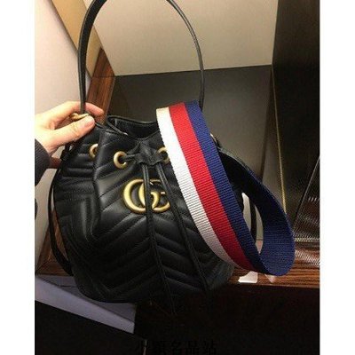 GUCCI GG Marmont quilted leather 水桶包 476674 黑色 全新 有現貨