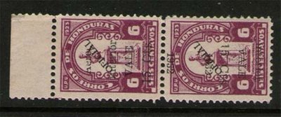 出國休假中【雲品一】洪都拉斯Honduras 1932 Sc C74 pr, Error One stamp Opt Inverted