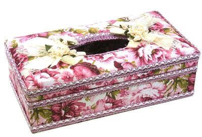13147c 日本製 好品質 限量品 歐式 好質感蕾絲花朵蝴蝶結浪漫風  面紙盒衛生紙盒紙巾收納盒送禮