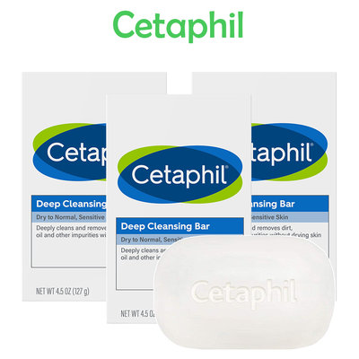 【雷恩的美國小舖】Cetaphil 臉部身體深層潔膚凝脂皂 洗臉皂 洗澡皂 深層清潔 3入裝