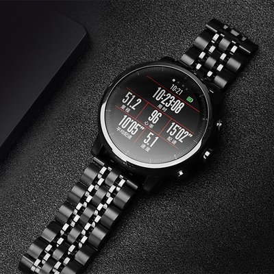 錶帶拆錶器小米Haylou Solar智能手錶帶七珠精鋼錶帶金屬錶帶不銹鋼蝴蝶扣錶帶