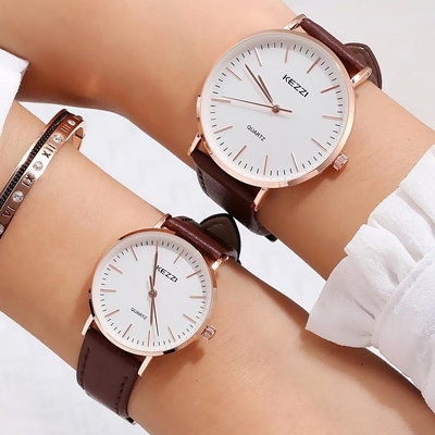 熱銷 珂紫KEZZI情侶錶韓版潮流男 手錶腕錶皮帶防水女士手錶腕錶一對刻字手錶腕錶7 WG047